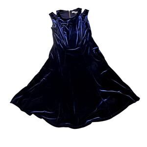 Navy Blue Velvet Dress